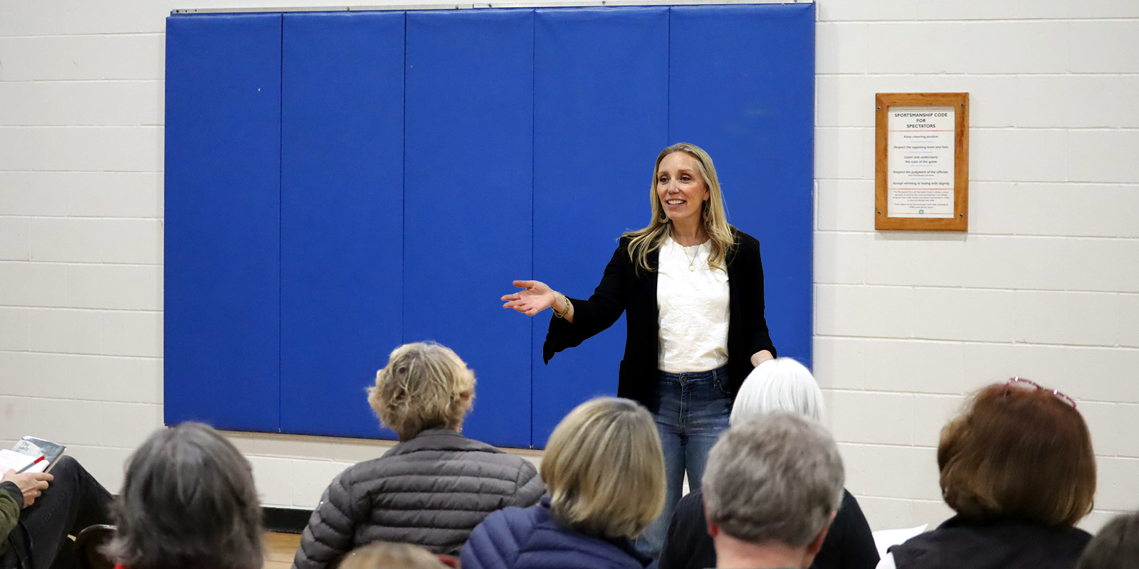 Council Member Emily Koski at a community event Council Member Emily Koski at a community event